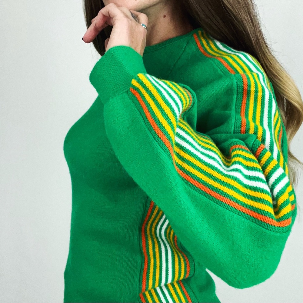 Vintage Green Striped Sweatshirt